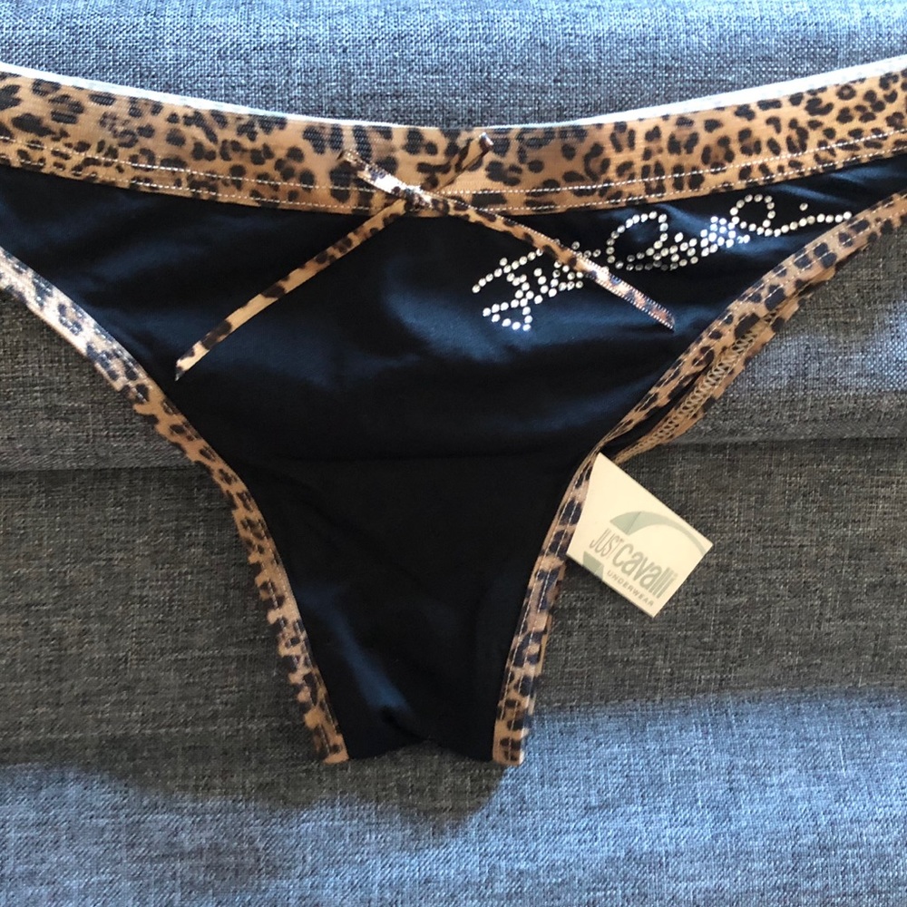 Roberto Cavalli Animal Print Stud Signature Panty